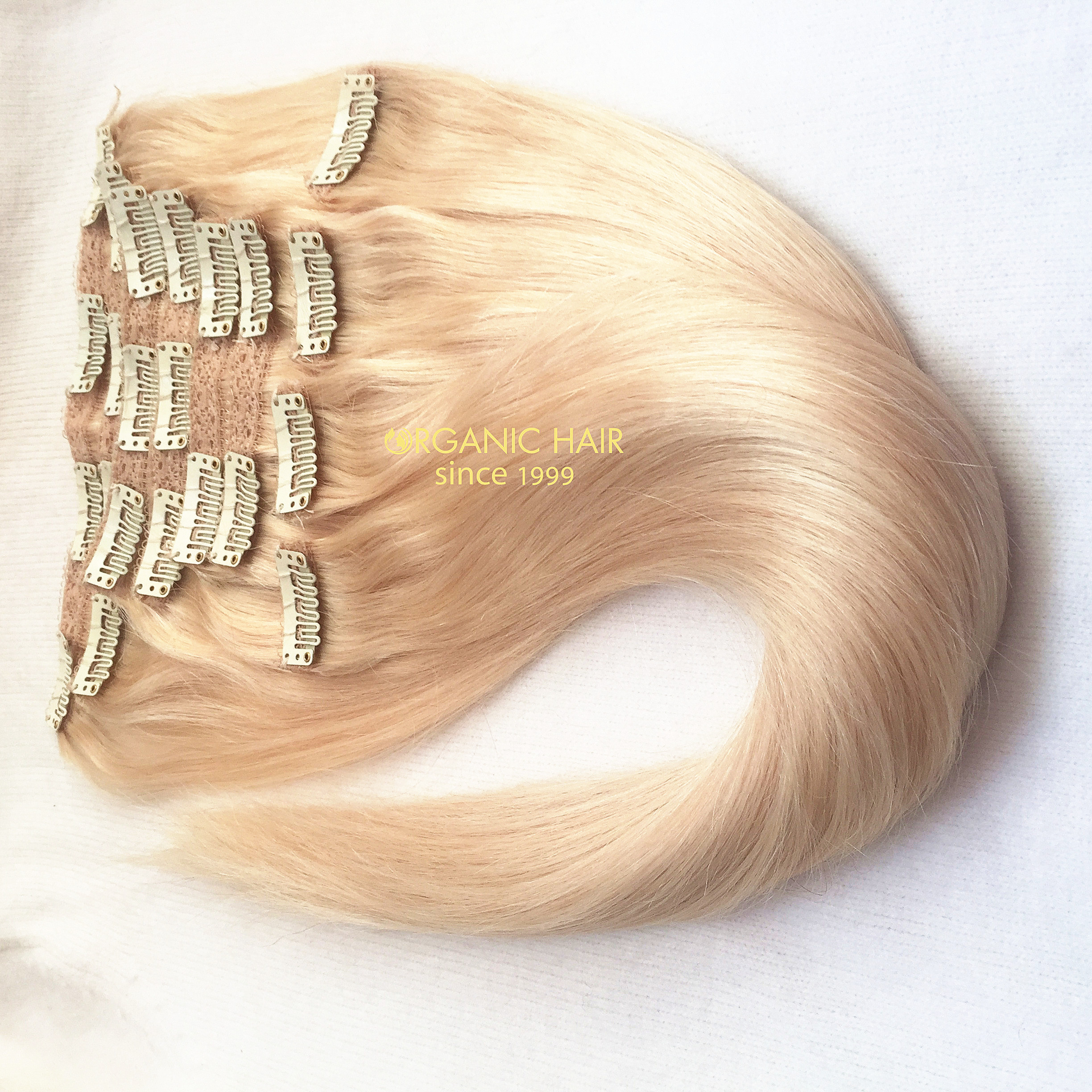 Colored clip in hair extensions 